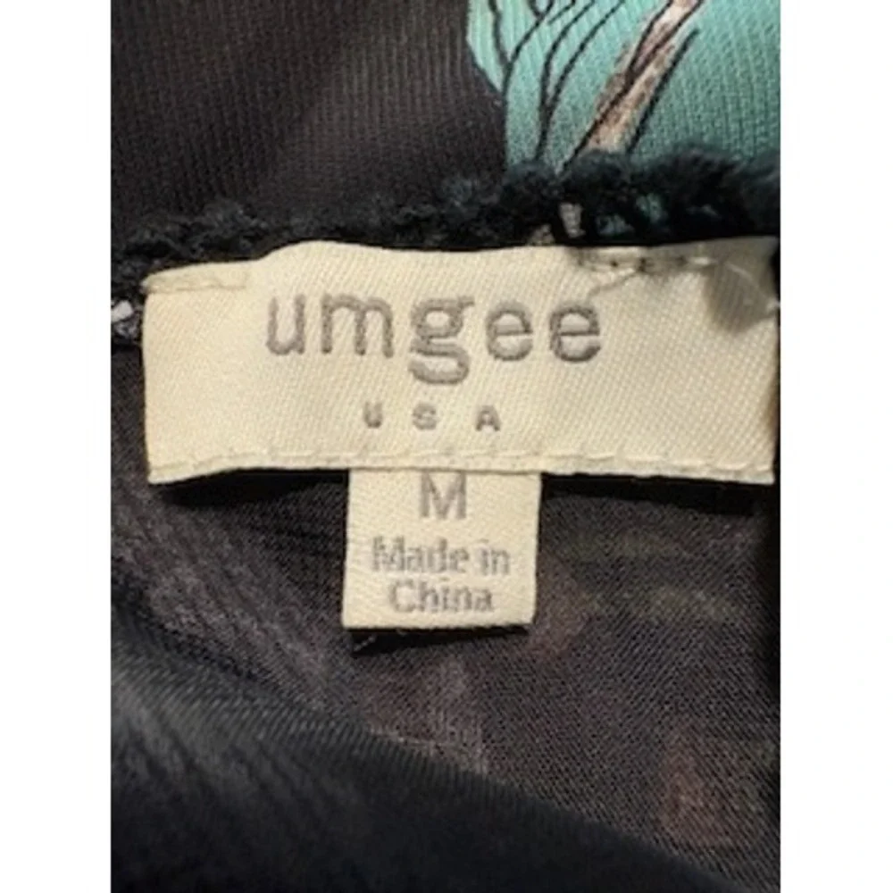 UMGEE Shift Dress Medium Black Pink Floral Sleeveless Summer Garden Party Boho - Picture 6 of 7